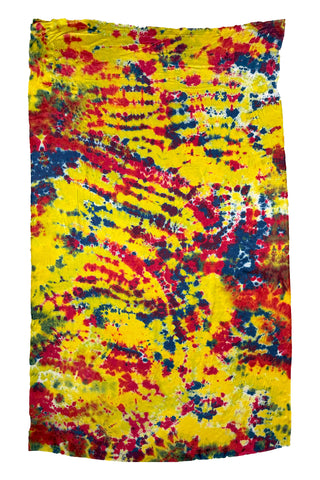 Primary Colors Tie-Dye Vintage Fabric | Set of 2