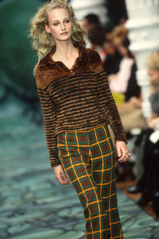 Fall 1996 Todd Oldham Wool Plaid Fabric, 4 Yard Panel