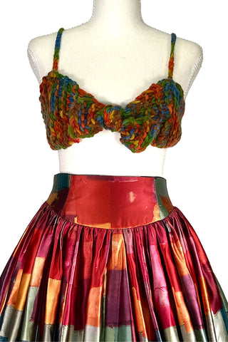 Fall 1997 Todd Oldham Swatch Print Skirt and Knit Bra