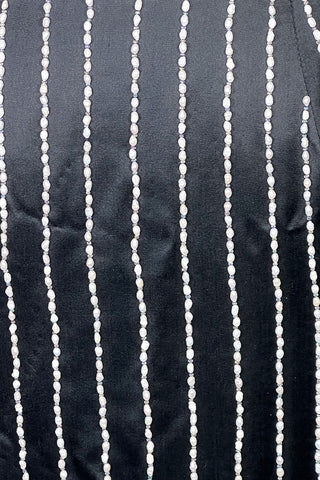 Spring 1998 Todd Oldham Silk Satin Skirt With Pearl Pinstripe