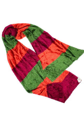 1993 Todd Oldham Peluche Yarn Striped Scarf