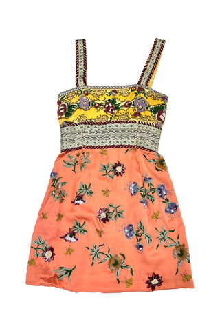 Spring 1998 Todd Oldham Embroidered Silk Satin Dress