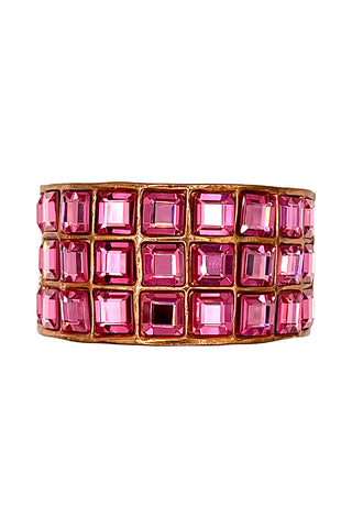 Fall 1994 Todd Oldham Copper Plated Ponytail Cuff With Pink Swarovski Crystals