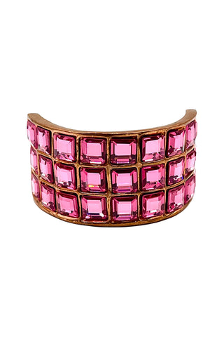 Fall 1994 Todd Oldham Copper Plated Ponytail Cuff With Pink Swarovski Crystals