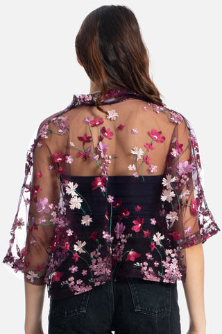 Pink Cosmos Sheer Shirt