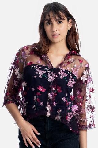 Pink Cosmos Sheer Shirt