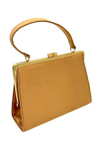 Vintage Amber Satin Todd Oldham Handbag with Crown Closure