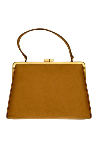 Vintage Amber Satin Todd Oldham Handbag with Crown Closure
