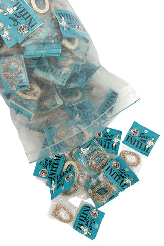 Calling All Quentins and Queenies! Bag of 1950s Handmade Pearl "Q" Appliqué
