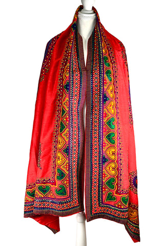 Fall 1991 Todd Oldham Embroidered Heart Silk Stole