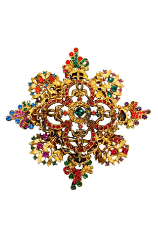 24 kt Gold Plated and Ebonized with Swarovski Crystals Pin