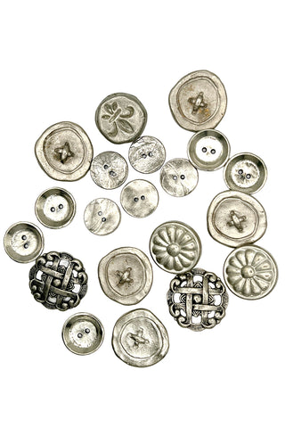 1996 Jumbo Size Silver Plated Button Grab Bag, 20 Pieces