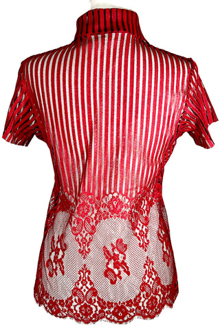 Spring 1997 Todd Oldham Striped Rayon Lace Shirt
