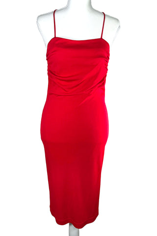 Spring 1997 Todd Oldham Red Matte Jersey Slip Dress
