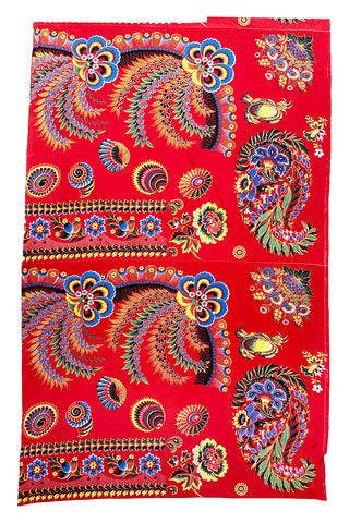 Vintage Silk Knit Fabric "Madder Red"