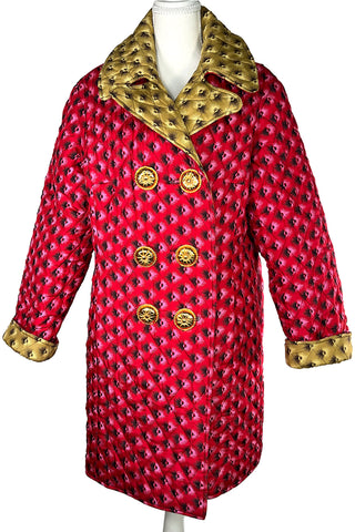Fall 1992 Todd Oldham Tuft Print Reversible Coat