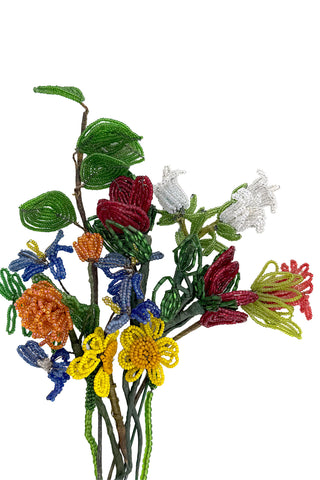 Antique Beaded Floral Bouquet "Rainbow"