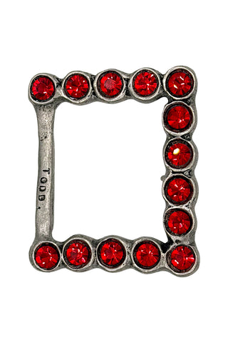 Ruby Swarovski Crystal Silver Plated Belt Buckle