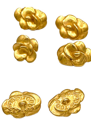 1993 24 kt Gold Plated Rose Buttons, Set of 16