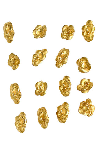 1993 24 kt Gold Plated Rose Buttons, Set of 16