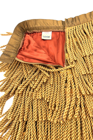 Fall 1992 Todd Oldham Tiered Gold Fringe Skirt