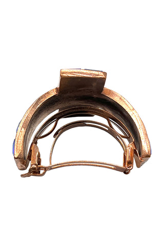 Fall 1994 Todd Oldham Copper Plated Ebonized Ponytail Cuff With Cobalt Swarovski Crystals