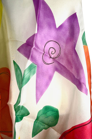 Spring 1991 Todd Oldham Basket Weave Silk Organza Hand-Painted Stole