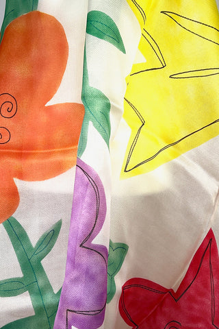 Spring 1991 Todd Oldham Basket Weave Silk Organza Hand-Painted Stole