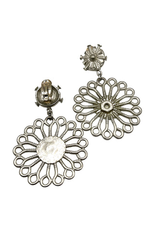 1994 Todd Oldham Silver-Plated Screw-Back Drop Earrings