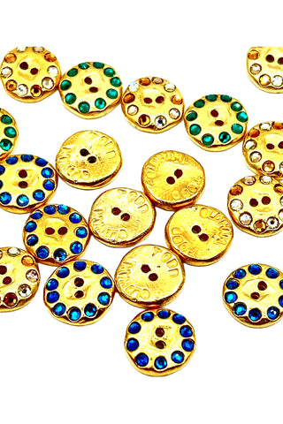 1996 Super Sparkle Sew Through 24 kt Gold Plated Buttons, Mixed Set of 20