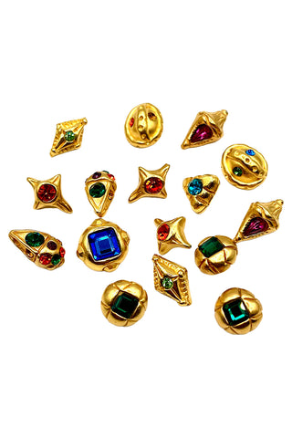 1994 24 kt Gold Plated Mixed Super Sparkle Buttons, Set of 16