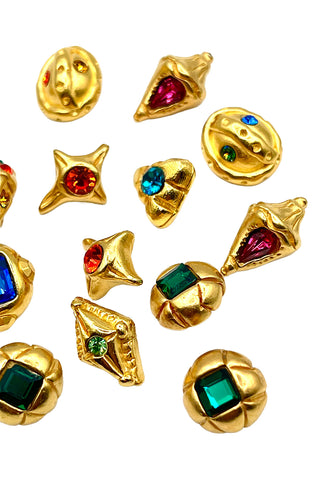 1994 24 kt Gold Plated Mixed Super Sparkle Buttons, Set of 16