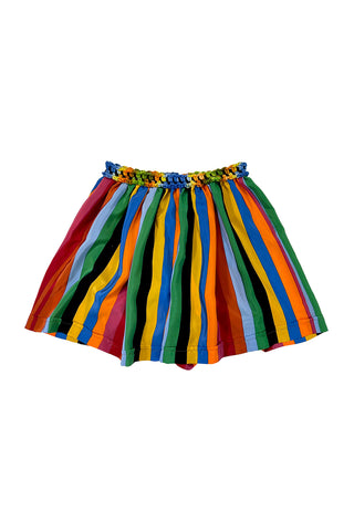 Spring 1992 Vintage Todd Oldham Fabric Rainbow Stripe Silk Chiffon Shorts