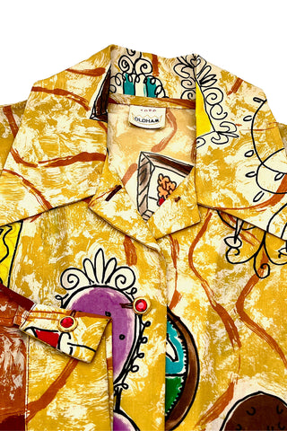 Fall 1992 Todd Oldham Living Room Print Silk Organza Shirt