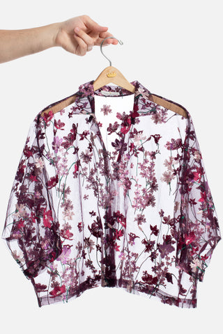 Pink Cosmos Sheer Shirt