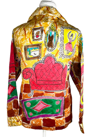 Fall 1992 Todd Oldham Living Room Print Silk Organza Shirt