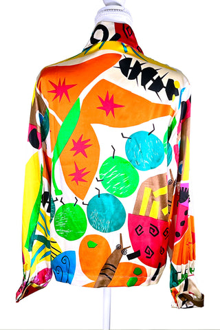 Spring 1993 Todd Oldham Silk Charmeuse Bug Print Blouse