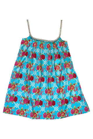 Todd Oldham 1995 Silk Charmeuse Mini Shift Dress with Crystal Straps