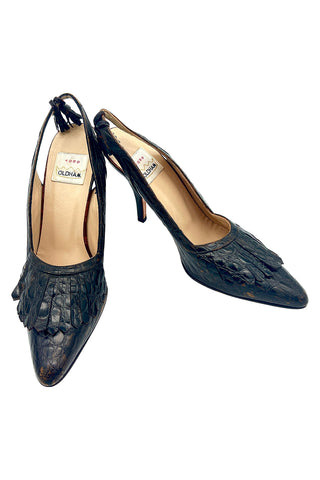 Fall 1995 Fringe Slingback Pump in Embossed Alligator, Size 39.5