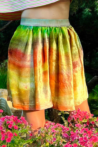 Hand Dyed Crushed Rayon Velvet Shorts