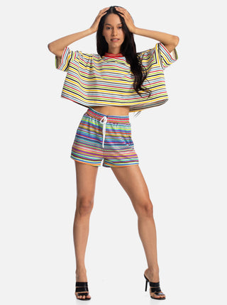 Sequin Stripe Shorts
