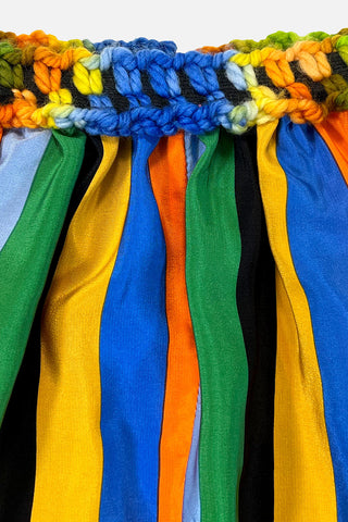 Spring 1992 Vintage Todd Oldham Fabric Rainbow Stripe Silk Chiffon Shorts