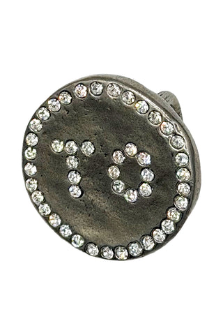 1996 Silver-Plated Swarovski Crystal Initial Buckle