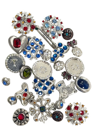 Silver Plated and Swarovski Crystal Button Grab Bag