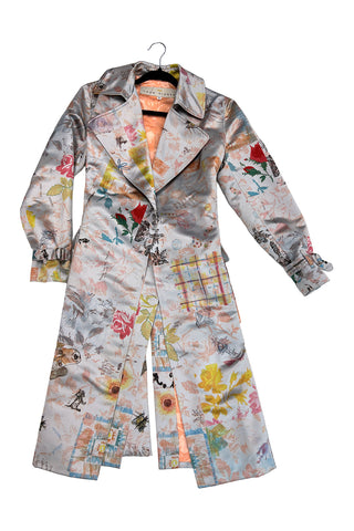 Spring 1997 Todd Oldham Printed Satin Trench Coat