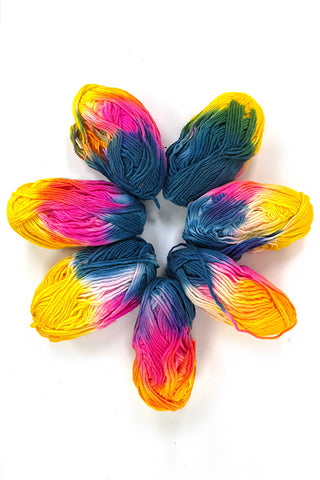 Set of 6 Skein-dyed Wool Yarns "Sunset"