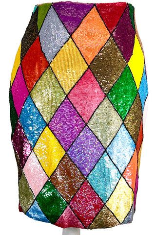 Spring 1993 Todd Oldham Harlequin Sequin Skirt