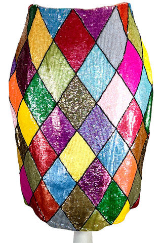 Spring 1993 Todd Oldham Harlequin Sequin Skirt