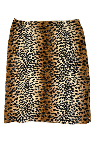 Fall 1997 Todd Oldham Beaded Ocelot Faux Fur Skirt