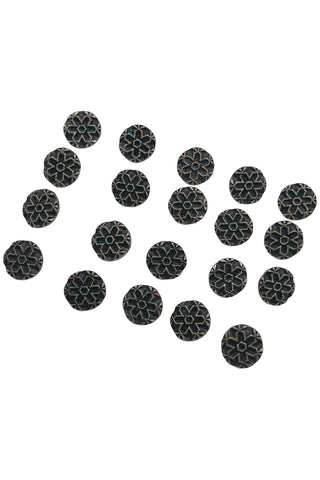 1994 Todd Oldham Ebonized Copper Snow Flake Buttons, Set of 20